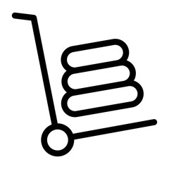 Hand truck icon in line style. Trolley symbol.