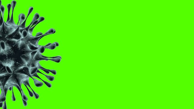 Сorona virus COVID-19 isolated on a green background. Dangerous infectious SARS -CoV-2 coronavirus causes epidemics of influenza and pneumonia.