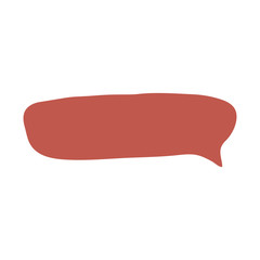 Hand drawn red speech bubble. Dialog balloon template chat, message.