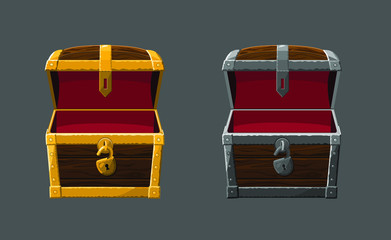 Old golden and silver chests