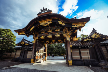 Beautiful Main Gates in Nijo Castle, Kyoto, Japan