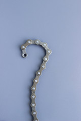 Bike chain on a grey background