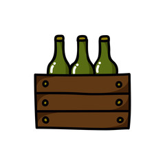 case of beer doodle icon, vector illustration