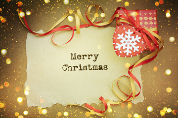Fototapeta na wymiar Christmas card with space and christmas decoration