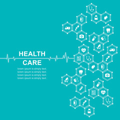 Group of elements flat icons in medicine, medical, health, cross, healthcare for background concepts vector illustration