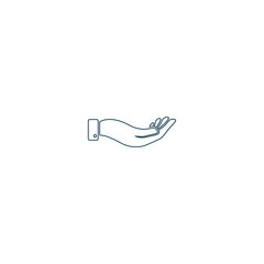 Hand icon vector symbol. illustration hand on white background