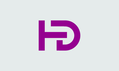 HD or Dh abstract minimal monogram vector logo template
