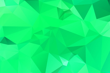 Green vivid abstract geometric background, vector from polygons triangle, mosaic