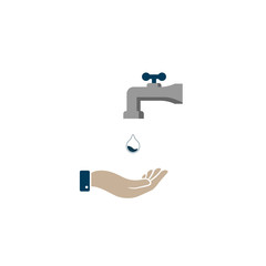 Water tap vector icon on white background concept of washing hands. hand hygiene. vector symbol