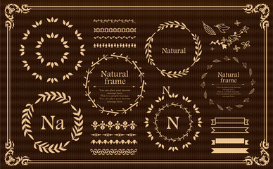 植物モチーフのフレーム&リボンセット