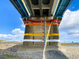 Water level gauge for Japanese rivers.