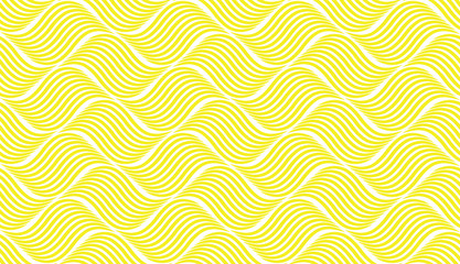 The geometric pattern with wavy lines. Seamless vector background. White and yellow texture. Simple lattice graphic design