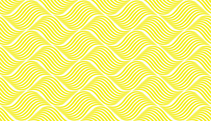 The geometric pattern with wavy lines. Seamless vector background. White and yellow texture. Simple lattice graphic design