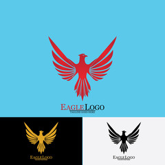 Obraz premium Falcon Eagle Bird Logo Template Vector Icon
