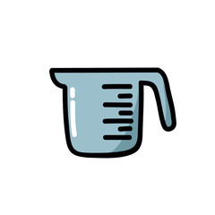 kitchen measuring cup doodle icon, vector illustration