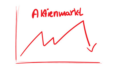 Grafik Aktienmarkt Crash Zeichnung Stift Sketch
