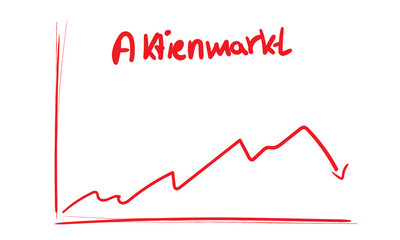 Aktienmarkt Crash Zeichnung Skizze Stift Sketch chart