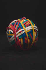 Isolated rubber band ball