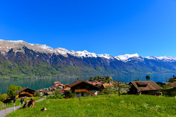 Fototapeta na wymiar Iseltwald am Brienzer See Schweiz 