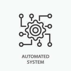 Automated system line icon on white background.