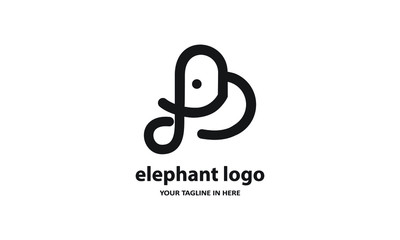 The concept of modern Simple elephant logo design is easy to remember	