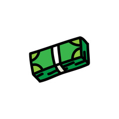 pack of dollars doodle icon, vector illustration