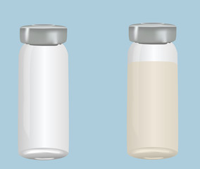 vaccine ampoule empty and full vector drawing