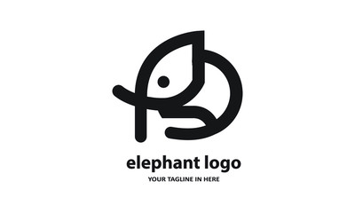 The concept of modern Simple elephant logo design is easy to remember	