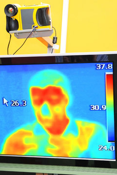 Thermographic Camera Monitoring Pandemic Covid-19 Of Coronavirus Sars-CoV-2	