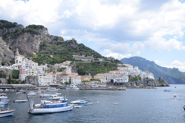 Fototapeta na wymiar Amalfi beautiful sea view in the coast Italy Europe 