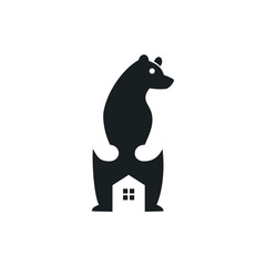 Bear House Vector Logo Design