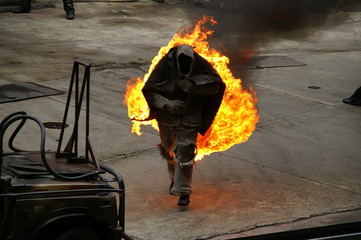 Brennender Stuntman