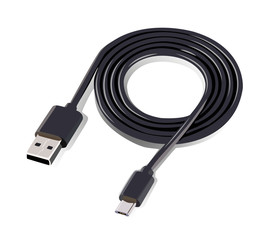 cable usb realistic vector illustration isolated