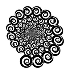 Abstract vector spiral shape on a white background. Isolated spiral, template for design, hypnotic effect. Eps 10