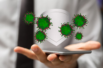 Corona Virus Healthcare Concept. Coronavirus protection Pandemic Sars Fever.
