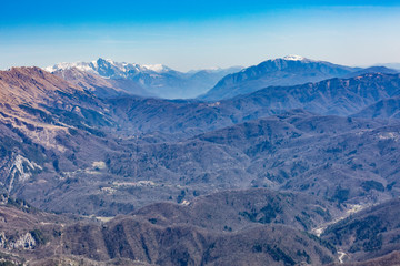 Beautiful mountains landscape. Mountain range. Monte Quarnan, Italian Alps, near Gemona, Friuli Venezia Giulia, Italy
