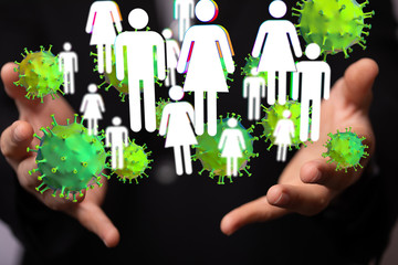 Virus Covid 19-NCP. nCoV denoted is single-stranded protection virus..