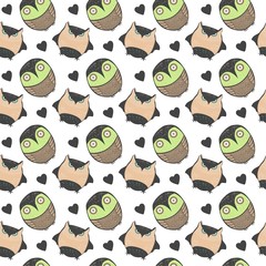 Fototapeta premium Cute owl pattern abstract background