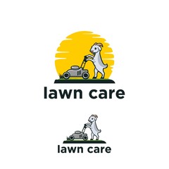 Lawn Care with the goat Illustration