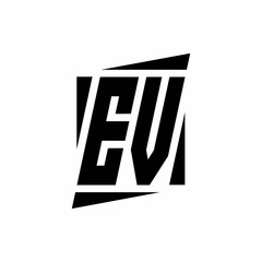 EV Logo monogram with modern style concept design template
