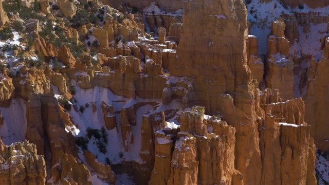 Paria View. Bryce Canyon Hoodoos in Winter. Utah, USA. Tilt Up