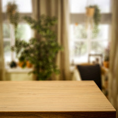 Desk of free space and home interior. 