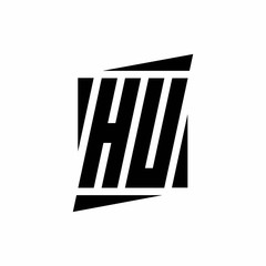 HU Logo monogram with modern style concept design template