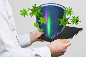 flu virus attack digital 3d