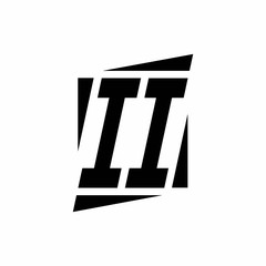 II Logo monogram with modern style concept design template