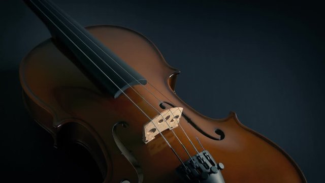 Beautiful Wooden Violin Moving Shot