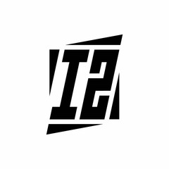 IZ Logo monogram with modern style concept design template