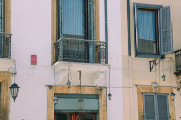 Obraz na płótnie Canvas lanterns hanging on the wall in Nicosia street