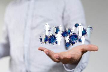 Virus Covid 19-NCP. nCoV denoted is single-stranded protection virus..