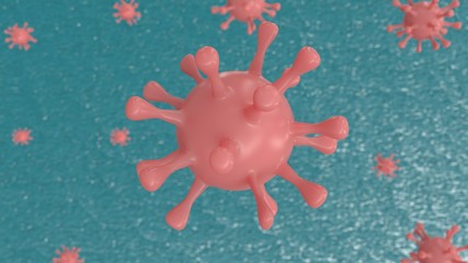 3D illustration of coronavirus model.